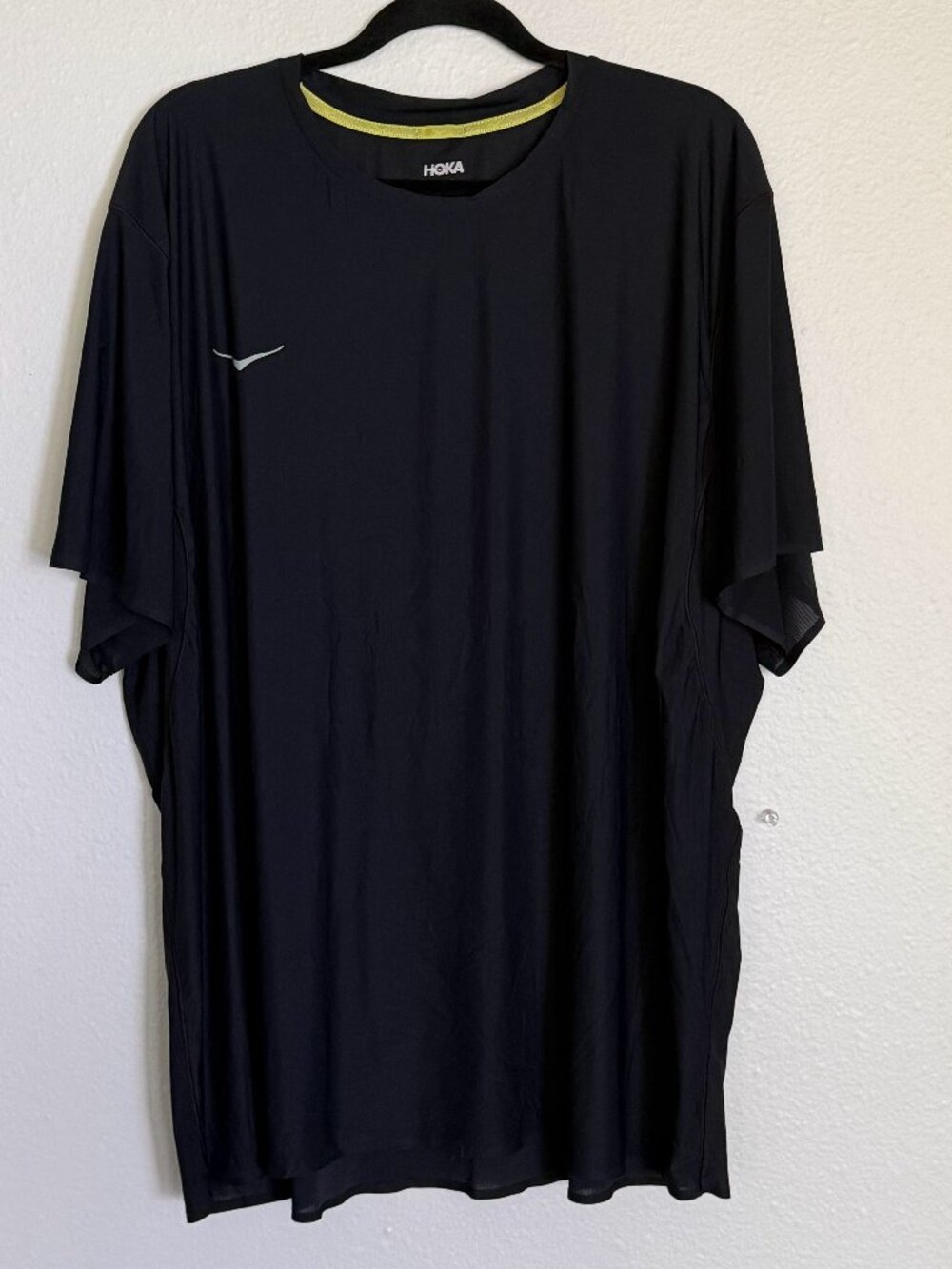 HOKA Men's Airolite Run Performance T-Shirt Black Size 3X Crew Neck